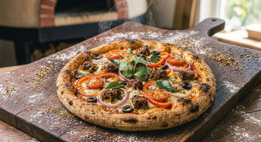 Mutton Kebab Pizza